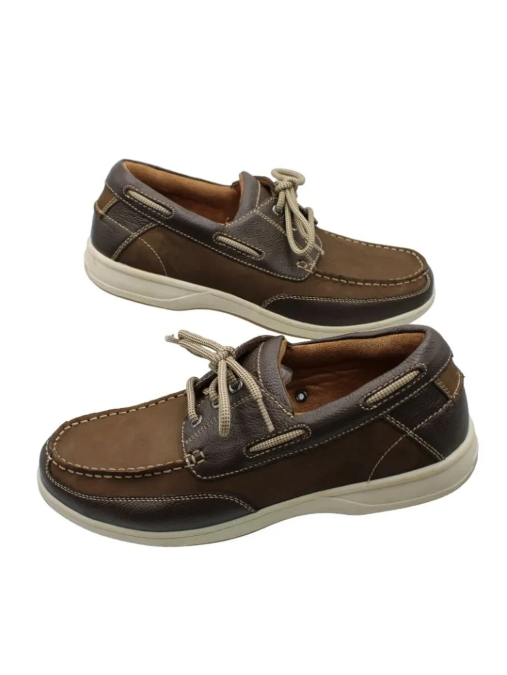 Florsheim Mens Lakeside Oxford Boat Shoes Brown Nubuck Size 9W Minimally Worn